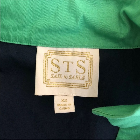 Sail To Sable STS sleeveless navy blue green dress - Picture 6 of 7